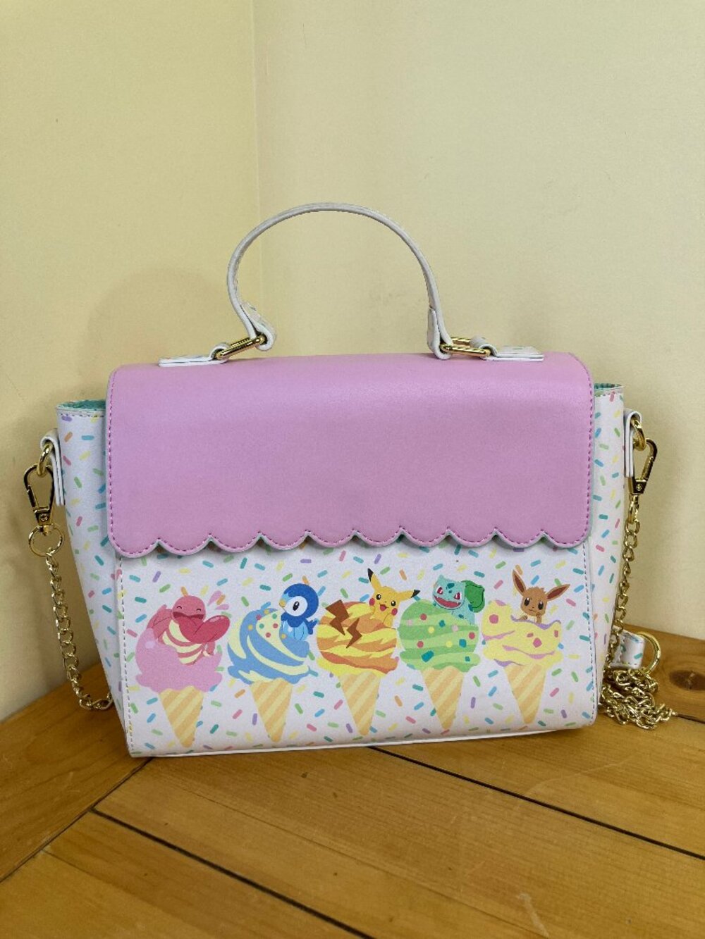 Loungefly X Pokemon Ice Cream Friends Top Handle Purse Chain Strap Shoulder Bag